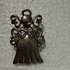 2” Vintage Silver Angel Pendant